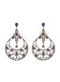 Main View - Click To Enlarge - AISHWARYA - Diamond kyenite gold alloy fretwork filigree drop earrings