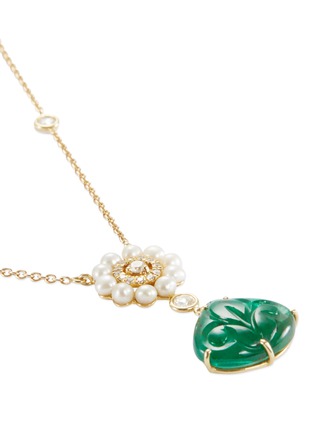  - AISHWARYA - Diamond emerald pearl gold alloy earrings and necklace set