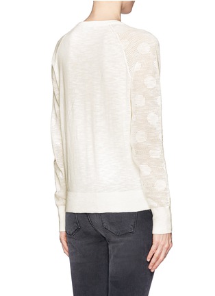 Back View - Click To Enlarge - EQUIPMENT - 'Sloane Crew' mesh open knit sleeve sweater