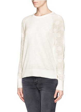 Front View - Click To Enlarge - EQUIPMENT - 'Sloane Crew' mesh open knit sleeve sweater