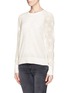 Front View - Click To Enlarge - EQUIPMENT - 'Sloane Crew' mesh open knit sleeve sweater