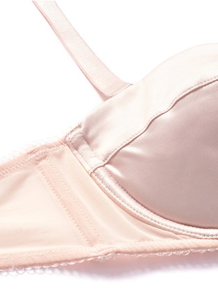 Detail View - Click To Enlarge - L'AGENT - 'Penelope' padded satin tulle strapless bra