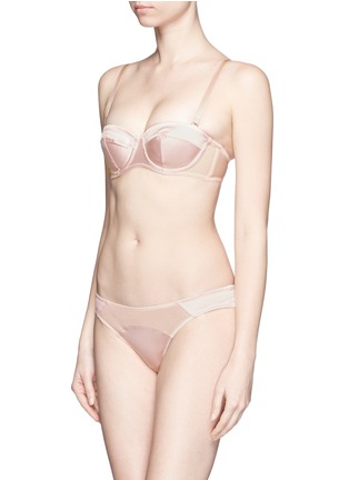 Figure View - Click To Enlarge - L'AGENT - 'Penelope' padded satin tulle strapless bra
