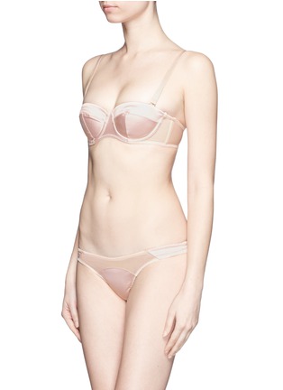 Figure View - Click To Enlarge - L'AGENT - 'Penelope' satin tulle thong