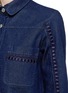 Detail View - Click To Enlarge - SEE BY CHLOÉ - Crochet lace trim denim shirt