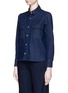Front View - Click To Enlarge - SEE BY CHLOÉ - Crochet lace trim denim shirt