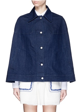 Main View - Click To Enlarge - SEE BY CHLOÉ - Tartan pocket denim cape jacket