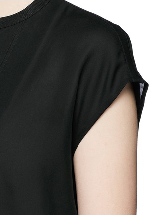 Detail View - Click To Enlarge - VINCE - V-neck silk georgette pintuck blouse