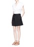 Figure View - Click To Enlarge - VINCE - Belted twill skirt