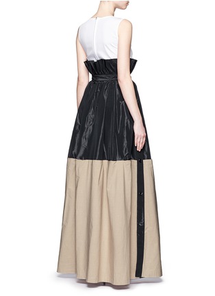 Back View - Click To Enlarge - TOME - Taffeta paperbag waist cotton combo maxi skirt