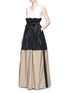 Figure View - Click To Enlarge - TOME - Taffeta paperbag waist cotton combo maxi skirt