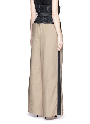 Back View - Click To Enlarge - TOME - Taffeta paperbag waist cotton wide leg pants