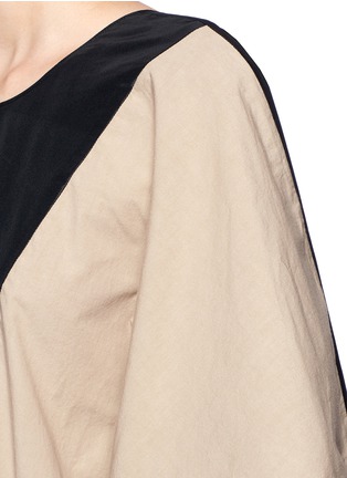 Detail View - Click To Enlarge - TOME - Colourblock cotton taffeta sash waist kaftan dress