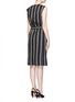 Back View - Click To Enlarge - TOME - Asymmetric ruffle stripe belted cotton-silk dress