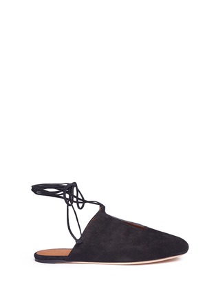 Main View - Click To Enlarge - ROSETTA GETTY - Lace-up suede mules