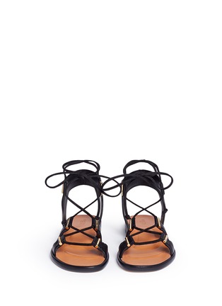 Front View - Click To Enlarge - ROSETTA GETTY - Crisscross lace-up leather sandals