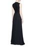 Back View - Click To Enlarge - ROSETTA GETTY - Cutout tie front sleeveless combo crepe gown