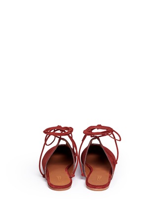 Back View - Click To Enlarge - ROSETTA GETTY - Lace-up suede mules