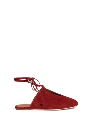 Main View - Click To Enlarge - ROSETTA GETTY - Lace-up suede mules