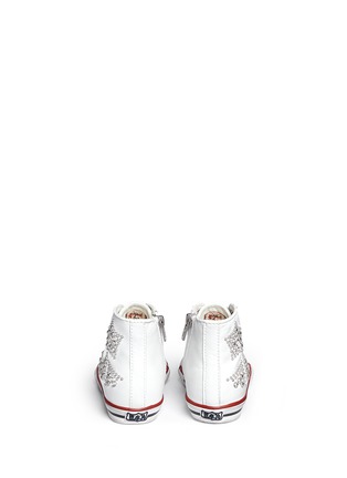 Back View - Click To Enlarge - 90115 - 'Flash' rhinestone stud leather toddler sneakers