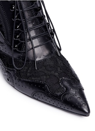 Detail View - Click To Enlarge - GIVENCHY - Lace-up slingback brogue pumps