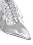 Detail View - Click To Enlarge - GIVENCHY - 'Show' decorative lace-up metallic leather mules