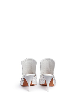 Back View - Click To Enlarge - GIVENCHY - 'Show' decorative lace-up leather mules