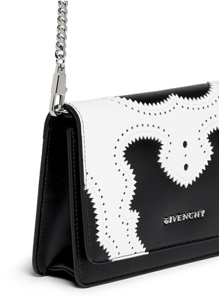 Detail View - Click To Enlarge - GIVENCHY - 'Pandora' brogue detail leather chain wallet