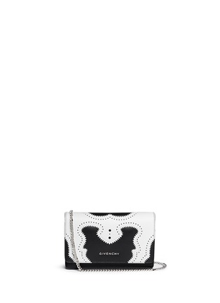 Main View - Click To Enlarge - GIVENCHY - 'Pandora' brogue detail leather chain wallet