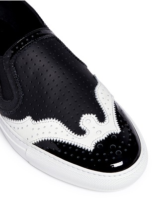 Detail View - Click To Enlarge - GIVENCHY - Contrast brogue leather skate slip-ons