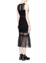 Back View - Click To Enlarge - SELF-PORTRAIT - Mix eyelet lace column dress