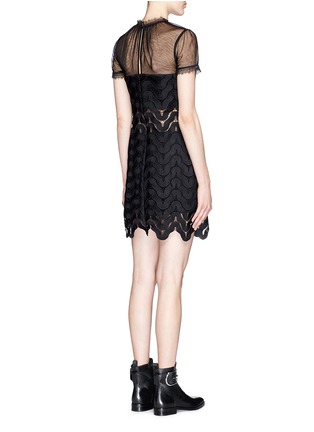 Back View - Click To Enlarge - SELF-PORTRAIT - 'Evie' wavy guipure lace dress