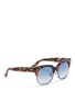 Figure View - Click To Enlarge - GUCCI - Tortoiseshell effect contrast acetate sunglasses
