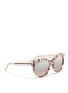 Figure View - Click To Enlarge - GUCCI - Stripe acetate mirror cat eye sunglasses