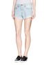 Front View - Click To Enlarge - RAG & BONE - 'Marilyn' frayed denim shorts