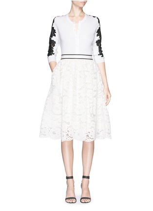 Figure View - Click To Enlarge - ALICE & OLIVIA - 'Kizzy' lace pouf midi skirt