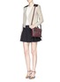 Figure View - Click To Enlarge - ALICE & OLIVIA - 'Idris' leather trim collarless bouclé jacket