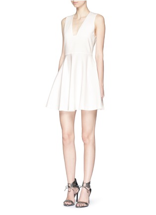 Front View - Click To Enlarge - ALICE & OLIVIA - 'Kimbriella' square plunge neck flare dress