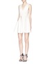 Front View - Click To Enlarge - ALICE & OLIVIA - 'Kimbriella' square plunge neck flare dress