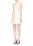 Figure View - Click To Enlarge - ALICE & OLIVIA - 'Michele' organza embroidery box pleat shirt dress