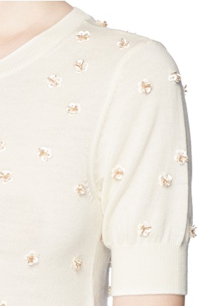 Detail View - Click To Enlarge - ALICE & OLIVIA - 'Abi' 3D flower appliqué sweater