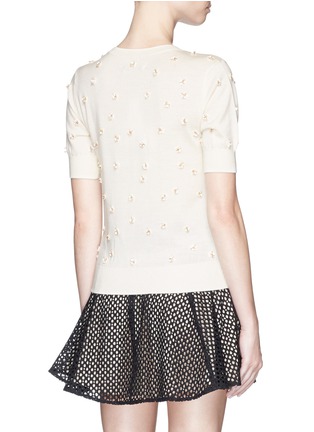 Back View - Click To Enlarge - ALICE & OLIVIA - 'Abi' 3D flower appliqué sweater