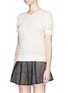Front View - Click To Enlarge - ALICE & OLIVIA - 'Abi' 3D flower appliqué sweater
