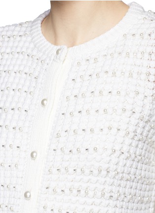 Detail View - Click To Enlarge - ALICE & OLIVIA - Glass pearl embellished wool cardigan