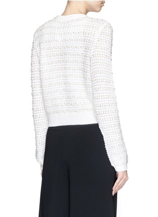 Back View - Click To Enlarge - ALICE & OLIVIA - Glass pearl embellished wool cardigan
