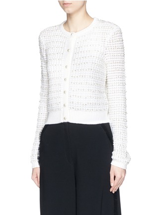 Front View - Click To Enlarge - ALICE & OLIVIA - Glass pearl embellished wool cardigan