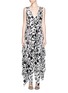Main View - Click To Enlarge - ALICE & OLIVIA - 'Esmay' diamond print pleat chiffon midi dress