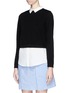 Front View - Click To Enlarge - ALICE & OLIVIA - Faux layer sweater shirt
