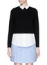 Main View - Click To Enlarge - ALICE & OLIVIA - Faux layer sweater shirt