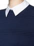 Detail View - Click To Enlarge - ALICE & OLIVIA - Textured stripe shirting sweater dress